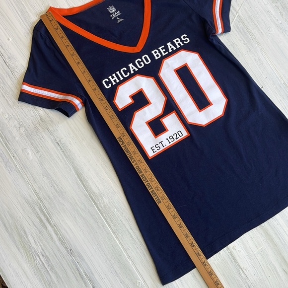 Chicago Bears Navy V-Neck T-Shirt NFL Team Apparel Sz L - Picture 3 of 8